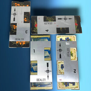 Vintage Card Dealer Set 4 Deck Bridge Canasta Aluminum Trays MCM ARRCO